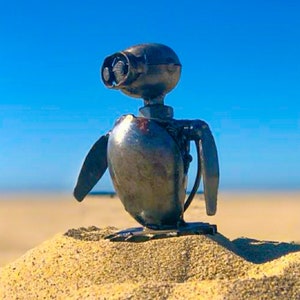 EVA Recycled Metal Art Statue,Handmade Steel Sculpture,Inspired from the Cartoon Movie Wall E,Made from Nuts,Bolts,Bits and Pieces