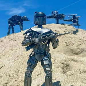 Boba Fett Inspired Handmade Recycled Metal Art Statue,Scrap Sculpture, Inspired.Made from Nuts,Bolts,Bits and Pieces