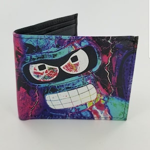 Handcrafted Cartoon Character Leather Bifold Wallet,Gifts,Christmas Gifts,Fully Laserprinted