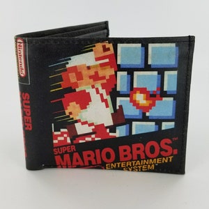 Video Game Inspired Genuine Leather Bifold Wallet,complete with ID sleeve.Unique Gifts,Handcrafted,Fully Laserprinted