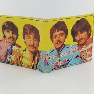Echte handgefertigte BEATLES inspiriert Leder Bifold Wallet.Leather Accessories.Fully Laserprinted Album Design