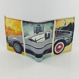 Echtleder Handgefertigte Bifold Brieftasche,80er Jahre Film Classic Car Design, Benutzerdefinierte Brieftasche.