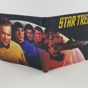 Sci Fi Inspired Leather Wallet,Genuine Handmade Bifold Money Wallet.Christmas Gifts,Fully Laserprinted