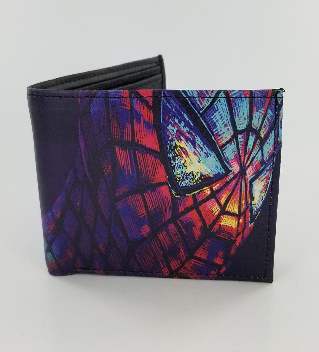 Discover Superhero Leather Bifold Wallet - Genuine Handmade Comic Book Design with Laser Printing