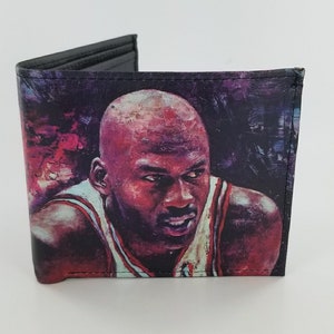 Cartera plegable de cuero Basketball Legends, Regalos de Navidad, Inspirado. Totalmente impreso con láser