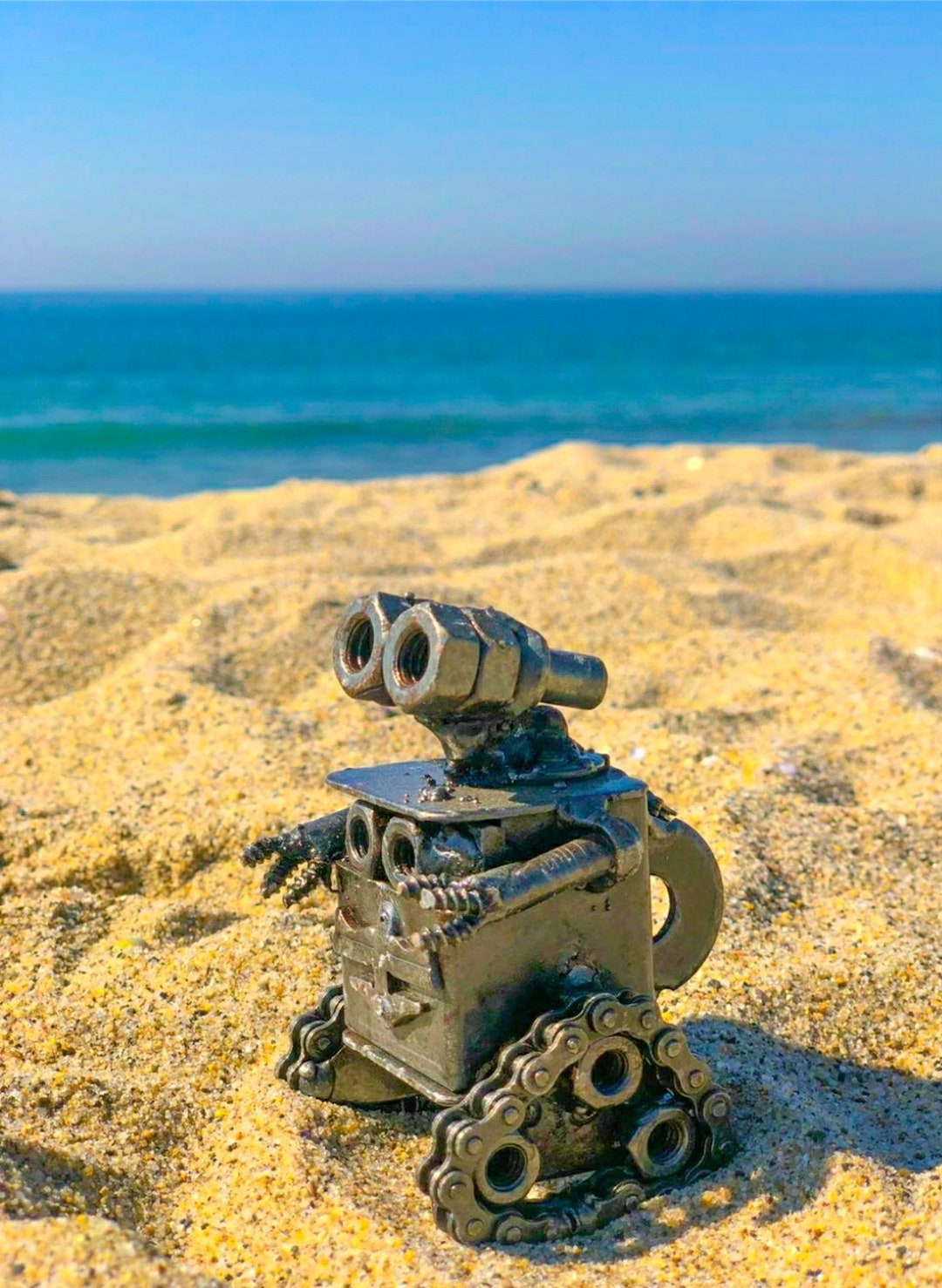 Walle Recycled Scrap Metal Statue,handmade Steel,cartoon Inspired.made