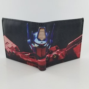 Cartera de cuero plegable hecha a mano inspirada en robot transformable, diseño de película, totalmente impresa con láser.