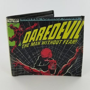 Cartera de cuero hecha a mano de Daredevil, inspirada en la película de superhéroes de Marvel Avengers, cartera personalizada para hombre