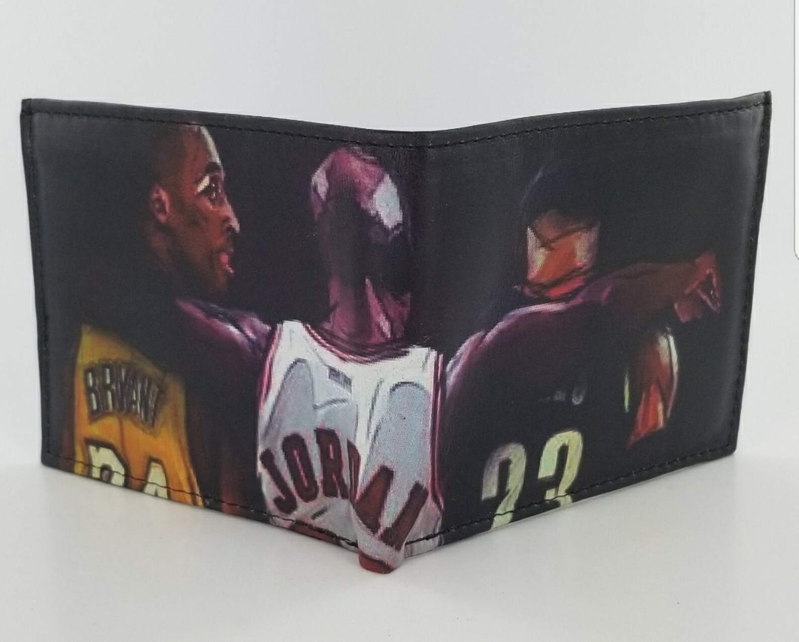 Basketball Legends Inspired Leather Bifold Wallet Basketball Etsy