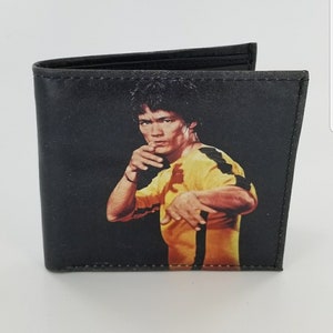 Artes marciales genuinas artesanales Bifold cuero cartera, regalos de Navidad, regalos para él.fully Laserprinted