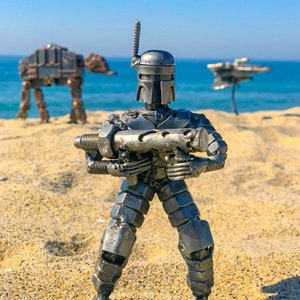 Boba Fett Recycled Metal Statue,Mandalorian,Star Wars Inspired,Scrap Steel Sculpture.Made from Nuts,Bolts,Bits and Pieces,Unique Gifts
