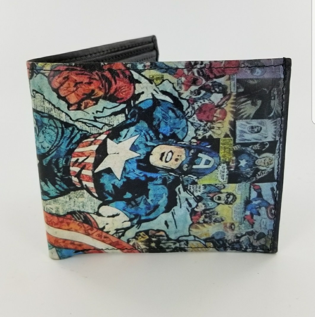 Discover Superhero Leather Bifold Wallet with Custom Comic Book Hero Design