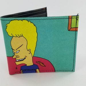 Echtes handgemachtes Leder Bifold Wallet.Music Cartoon Sketch inspiriert Geldhalter, Geschenke für Him.