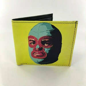 Mexikanische Wrestler Inspirierte Echtleder Handgemachte Bifold Brieftasche.Handgenähte Brieftasche,