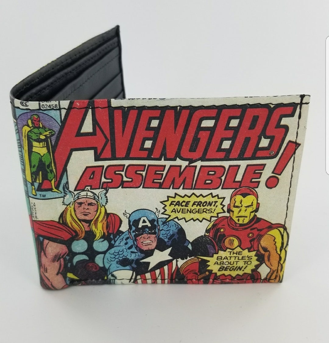 Superhéroe hecho a mano cuero Bifold Cartera, Película inspirada, cartera  personalizada para hombres, regalos de Navidad, totalmente impreso láser 