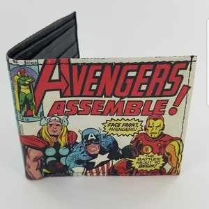 Superheld Handgemachte Leder Bifold Portemonnaie,Film inspiriert,personalisierte Herren Geldbörse,Weihnachtsgeschenke,Voll laserprinted