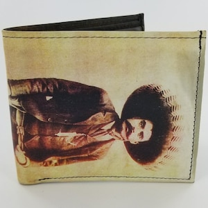 Genuino zapata hecho a mano zapata cuero bifold cartera con ventana de identificación, regalos únicos y Accessories.Fully Laserprinted