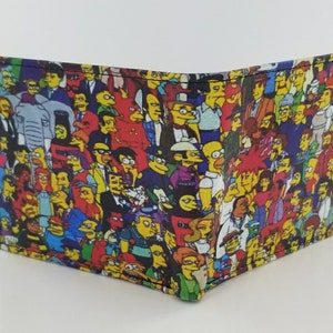 Echtes Handgefertigtes Leder Münztäschchen Portemonnaie Simpsons Cartoon Inspiriert