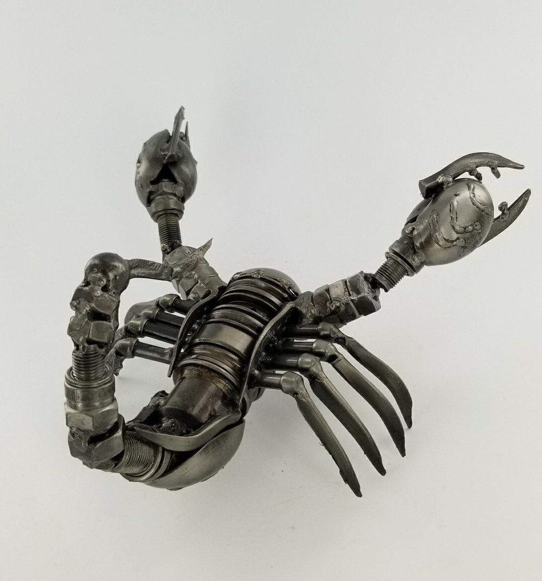 Recycled Metal Scorpion Art Statue Handwelded Steel Scrap Sculpture