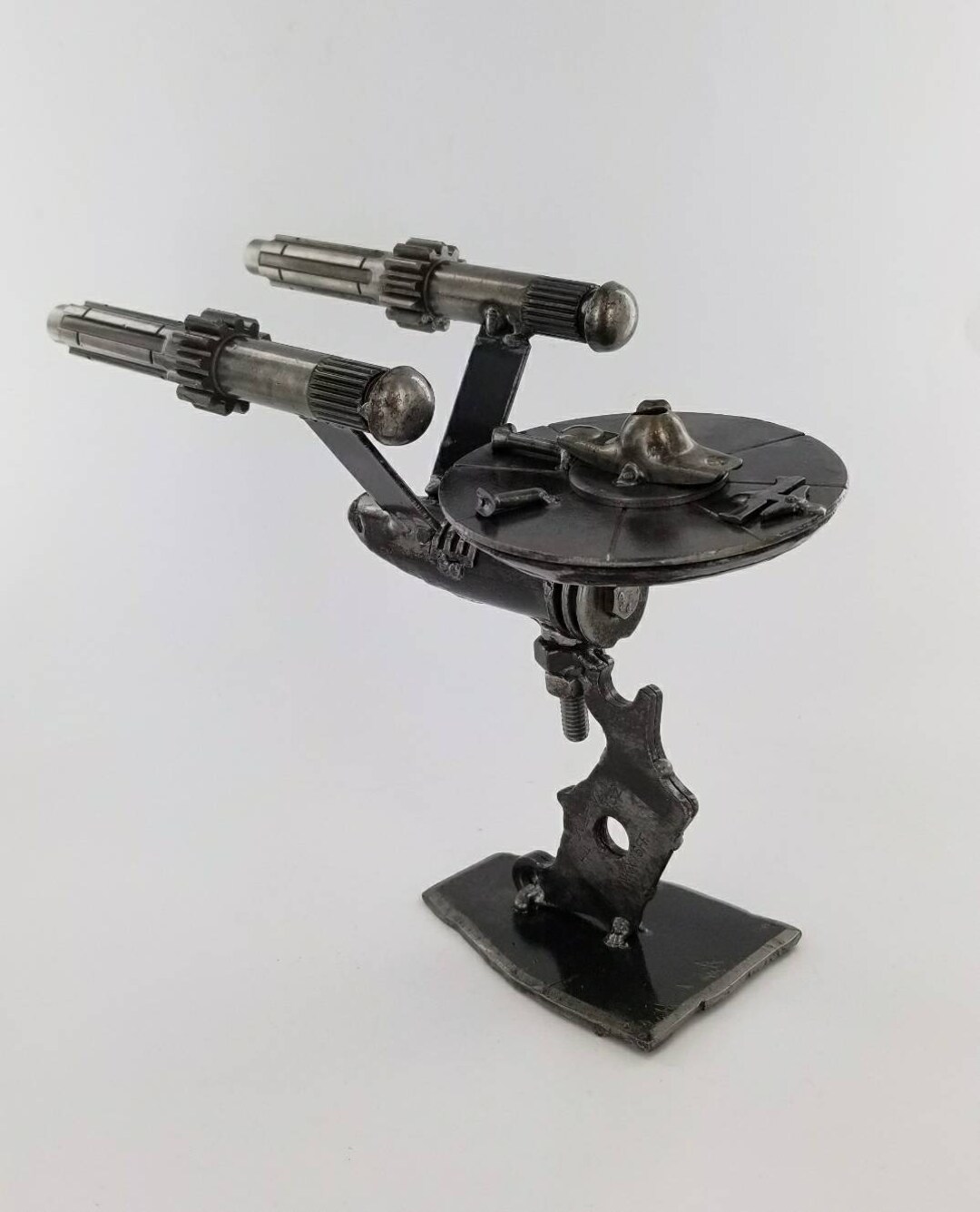 Handmade Recycled Enterprise Spaceship Metal Art Statue