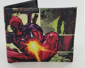 Handmade Superhero Leather Bifold Wallet, Movie and Comic Book Inspired,Christmas Gifts.Fully Laseprinted.