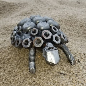 Recycled TURTLE Metal Art Statue,Handmade Scrap Steel Sculpture.Made from Nuts,Bolts,Bits and Pieces