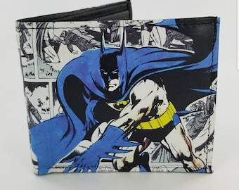 Superhero Leather Bifold Wallet,Action Hero Comic Book Wallet,Genuine Handcrafted,Personalized Mens Wallet.Fully Laserprinted..