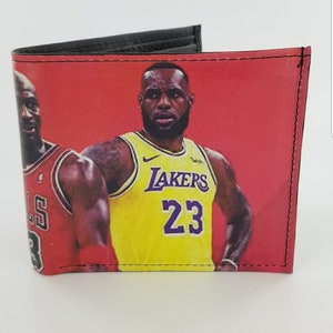 Basketball Legends inspirierte Leder Bifold Basketball League inspiriert, Weihnachtsgeschenke, vollständig Laserdruck.