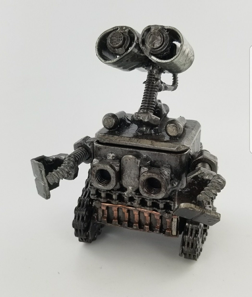 Wall-e Inspired Recycled Metal Statue,flip Top,cartoon Inspired