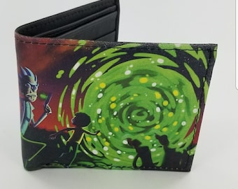 Cartoon inspirado en dibujos animados de la cartera de cuero doble, Worm Hole Design.Fully Laserprinted