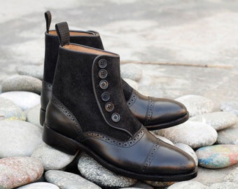 mens button boots uk