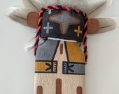 Hopi Blue Star Katsina flat doll