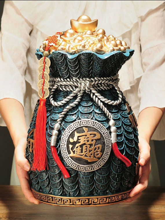 Chinese Brass Money Bag Keychains Feng Shui Coins Money Bag Decorations  Pendant Key Rings Alloy Money Bag Brass Five Emperor Money Hand-Knitted  Rope Keychain Pendant for Good Luck Fortune Longevity Wealth Success |