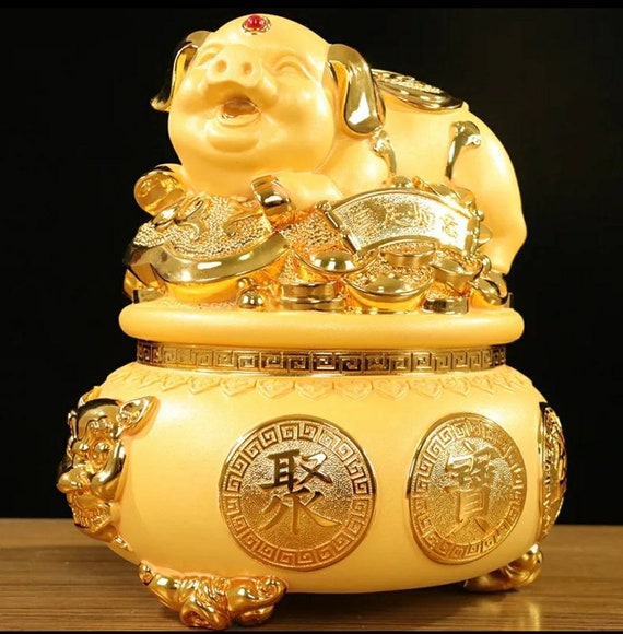 Lucky Gold Piggy Bank