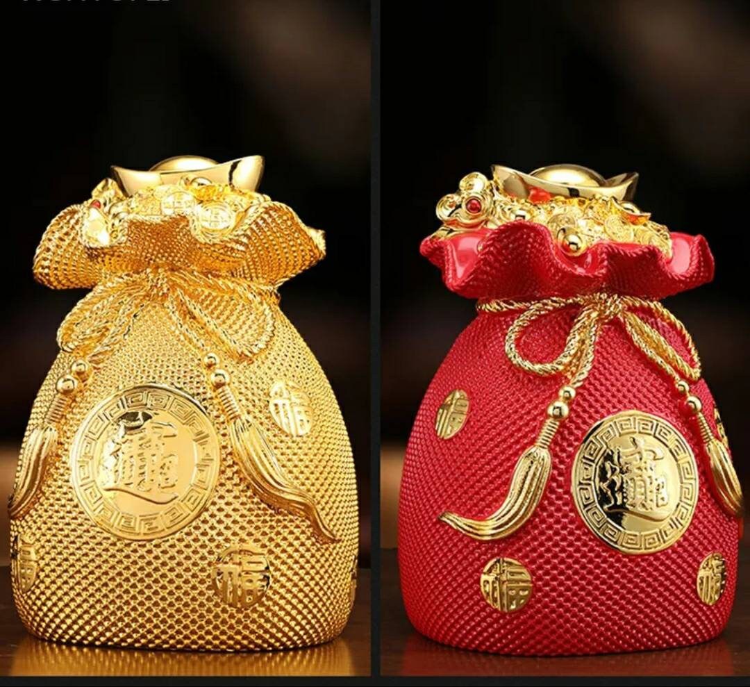 Chinese Fengshui Gold Ingot Lucky Money Bag Home/office Etsy