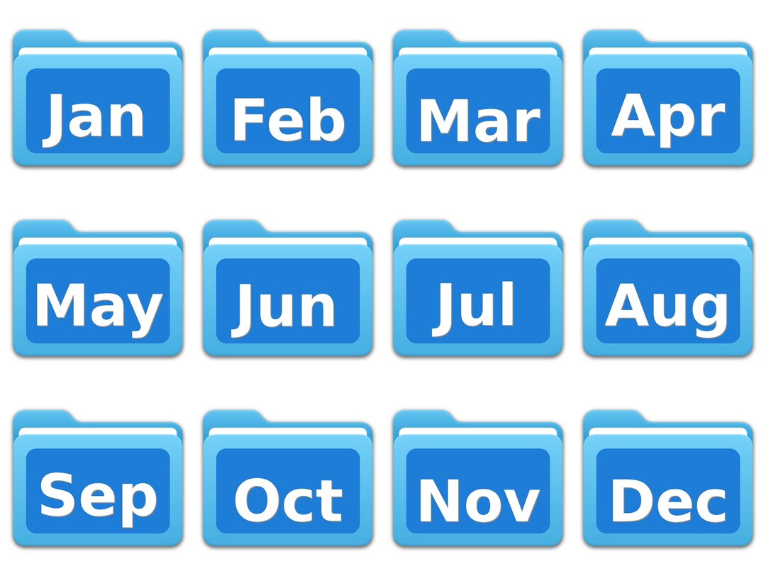 Macos Folder Icon Sets – Numbers 1–12, Alphabet A–Z and Months Jan–dec ...