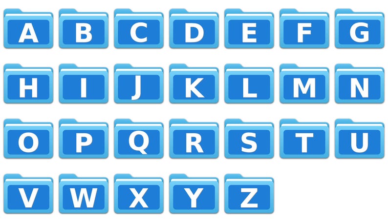 Macos Folder Icon Sets – Numbers 1–12, Alphabet A–Z and Months Jan–dec ...