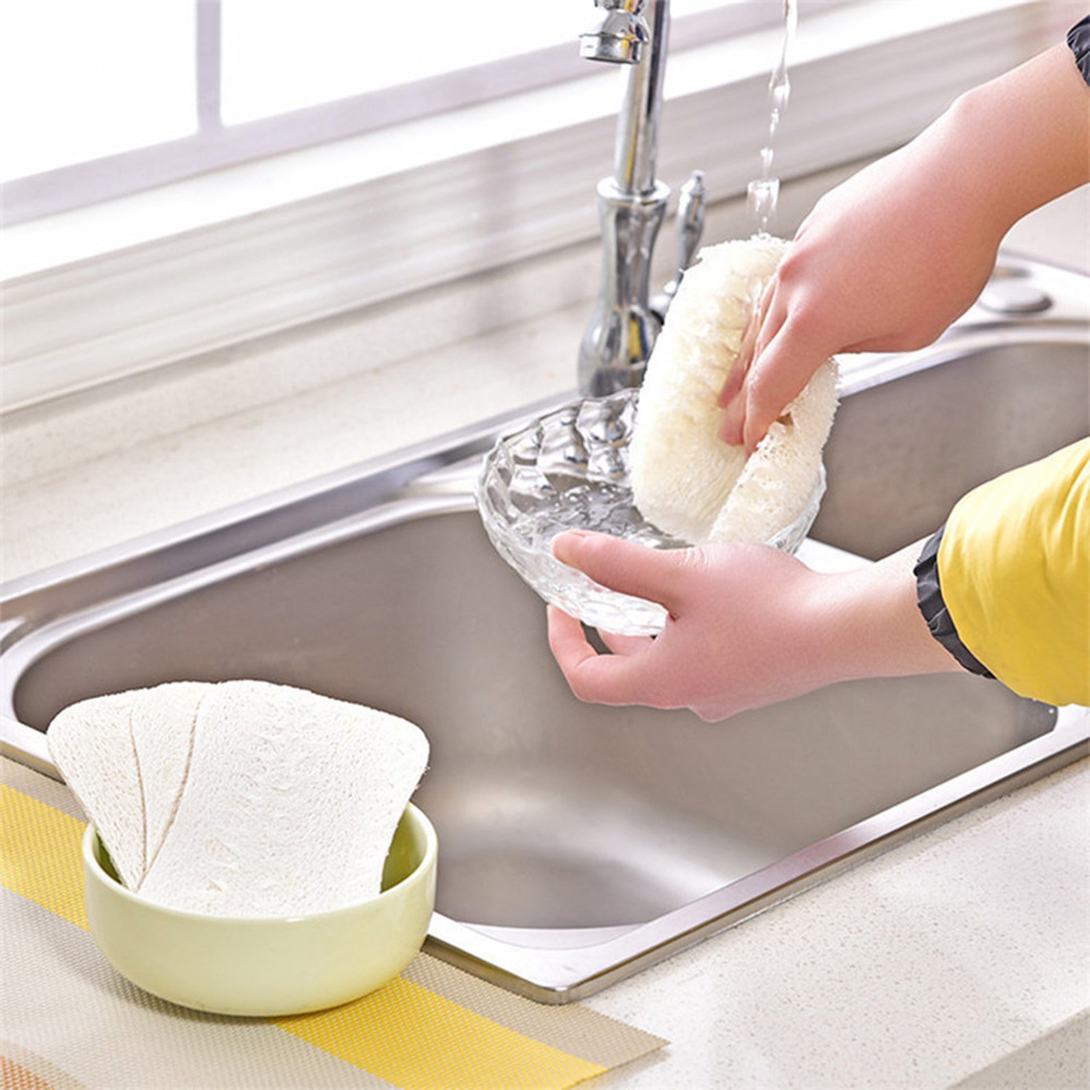 3pcs/set Natural Loofah Dishwashing pad Biodegradable Scrub Etsy