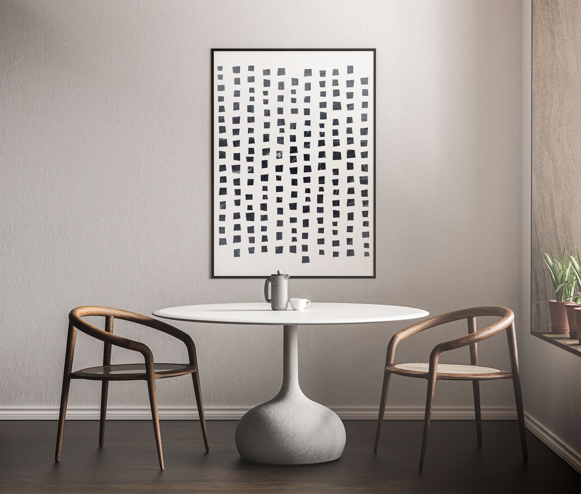 Square Wall Art, Minimalist Prints, Mid Century Modern, Square Pattern