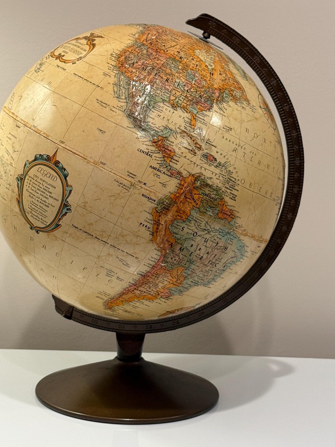Vintage Replogle World Nation Series Globe on Spindle Pedestal 12 ...