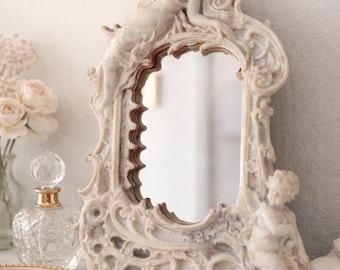 Antique Baroque style Incolay Stone Vanity Mirror