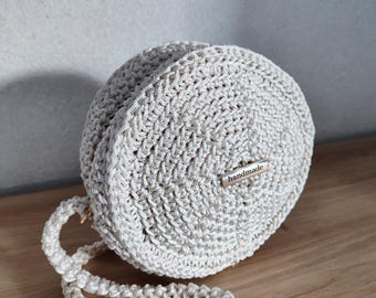 Handmade Crochet Crossbody Bag: Boho Round Purse