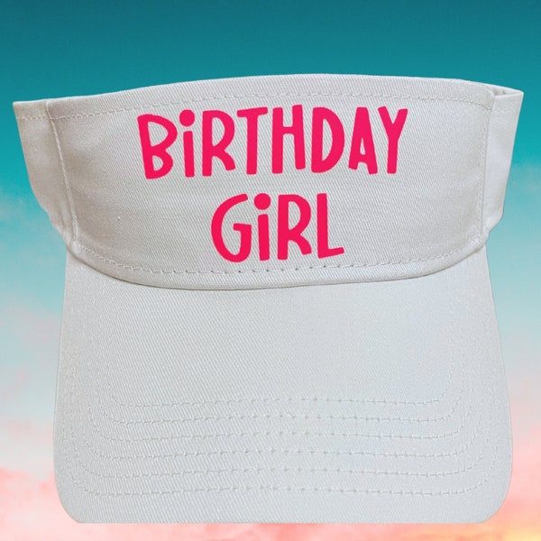 Personalized Sun visor Cap, Custom Glitter Birthday Tennis Visors, Bachelorette Party Hats, Girl Trip Sun Visor, Golf Visor, Birthday Hats