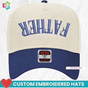 Personalized Upside Down Text Hat for Dad, Embroidered OTTO® Cap, Custom Daddy Hat with Upside Down Text