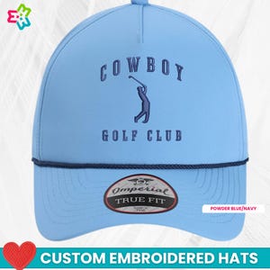 Custom Embroidered Golf Hat Imperial Cowboy Golf Club Cap Personalized Country Club Rope Hat