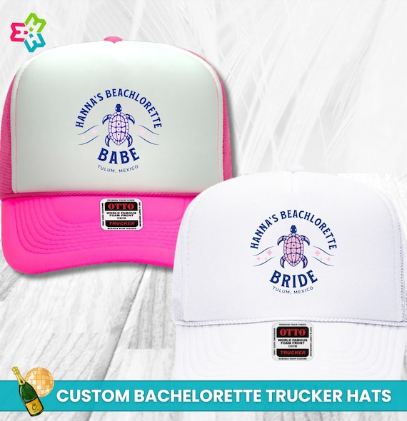 Beach Bachelorette Custom Trucker Hats, Personalized Team  display picture 2