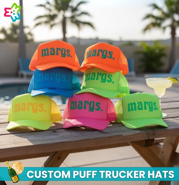 Margarita Hat, Margs Puff Custom Trucker Hats, Girls Night  display picture 3