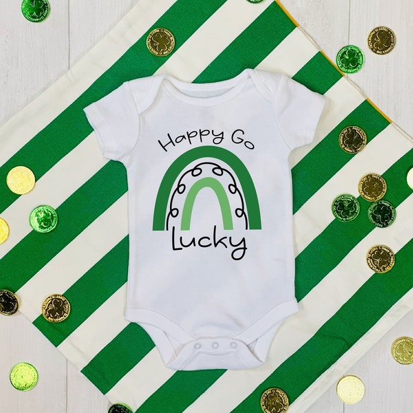 Happy Go Lucky Infant Outfit, St. Patrick’s Day Infant Bodysuit, St. Patrick’s Day Kids T-shirt, St. Patrick Infant Shirt