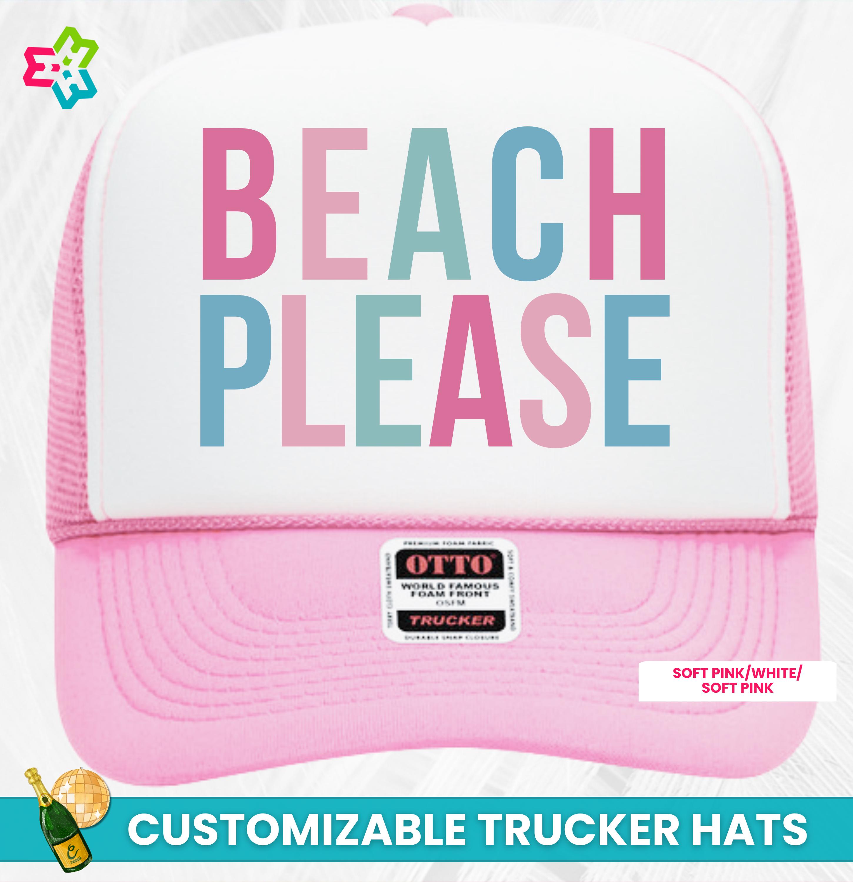 BEACH PLEASE Trucker Hat – Funny Summer Foam Cap – OTTO  display picture 3
