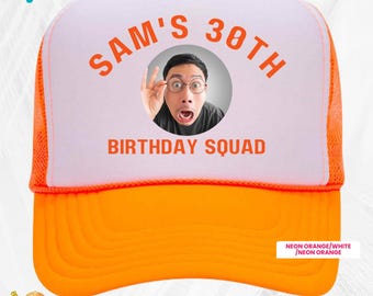 Customized Birthday Trucker Hat, Personalized Birthday Trucker Cap, Custom Birthday Trucker Hat, Custom Birthday Trucker Hat with Picture